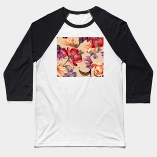 Elegant taupe classic floral Baseball T-Shirt